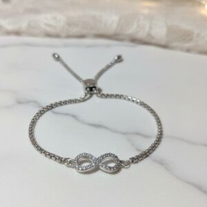 Infinity Slider Bracelet with Cubic Zirconia